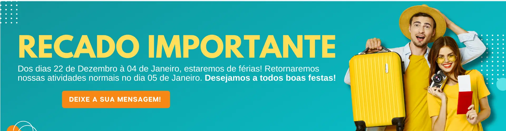 Banner - Aviso de férias 
